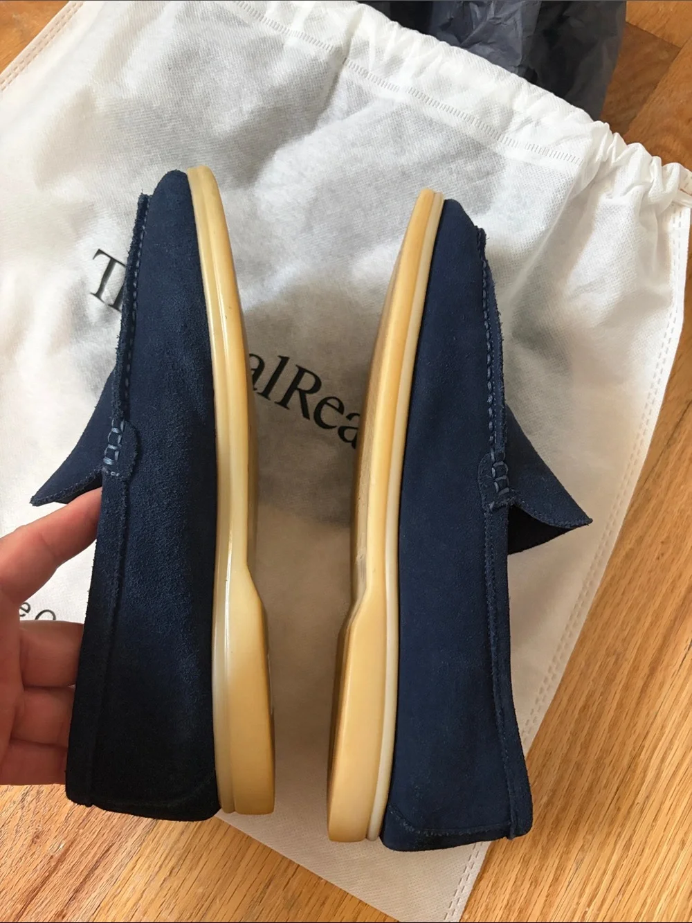 loro piana summer walk mens navy suede loafers made in italy sz 42 need repair